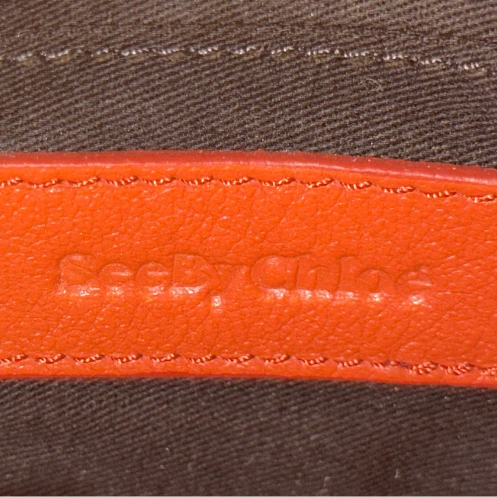 See by Chloe Red Leather and Suede Crossbody Bag - Picture 6 of 7